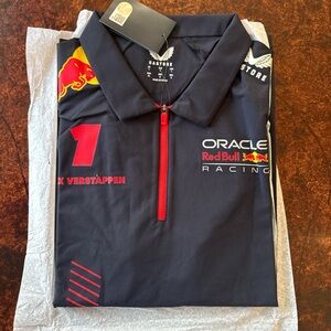Castore Oracle Red Bull Racing Men's Navy Polo with Red Accents